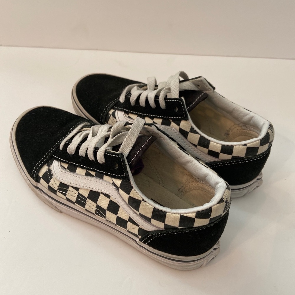 Vans Checkerboard Lace Up Kids Sneakers Shoes